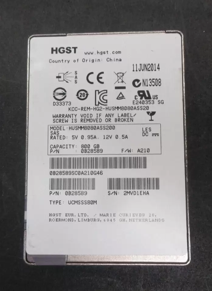 HGST HUSMM8080ASS200 Ultrastar SSD800MM 800GB SAS 12Gb/s Mainstream Endurance MLC 2.5-inch Solid State Drive