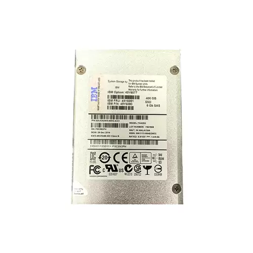 IBM 49Y6081 400GB SAS 6Gb/s Hot Swap 2.5-inch Solid State Drive For System Storage EXP2524