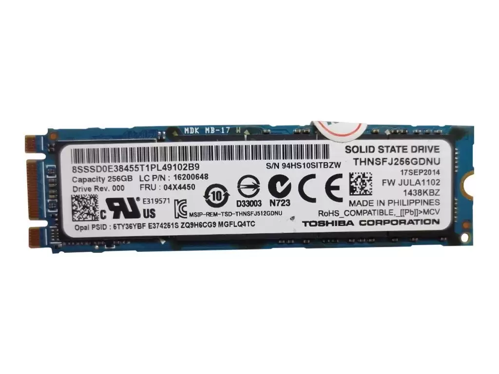 Lenovo 04X4450 256GB SATA 6Gb/s MLC M.2 2280 Solid State Drive