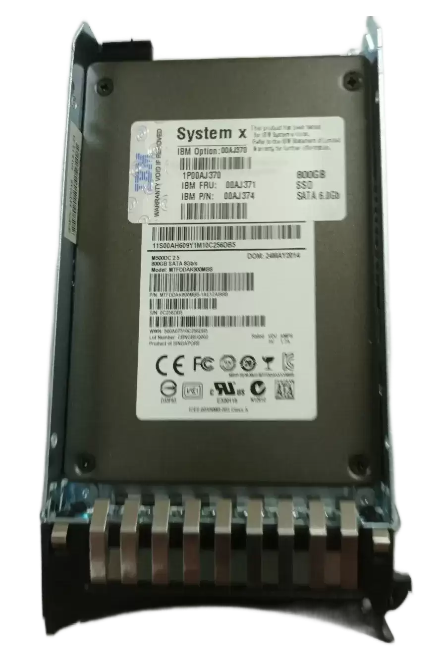 IBM 00AJ370 800GB SATA 6Gb/s Hot Swap MLC 2.5-inch Solid State Drive For System x35XX M4