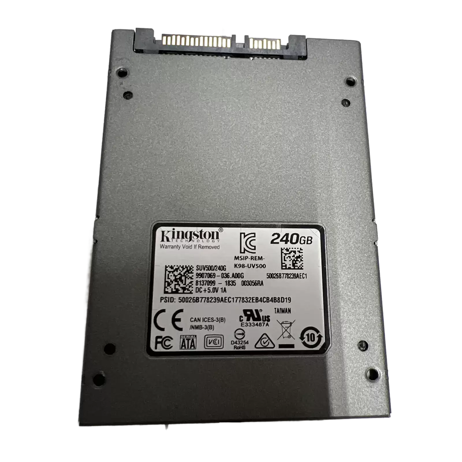 Kingston SUV500/240G SSDNow UV500 240GB SATA 6Gb/s 3D NAND TLC AES-256 TCG Opal 2.0 2.5-inch Solid State Drive