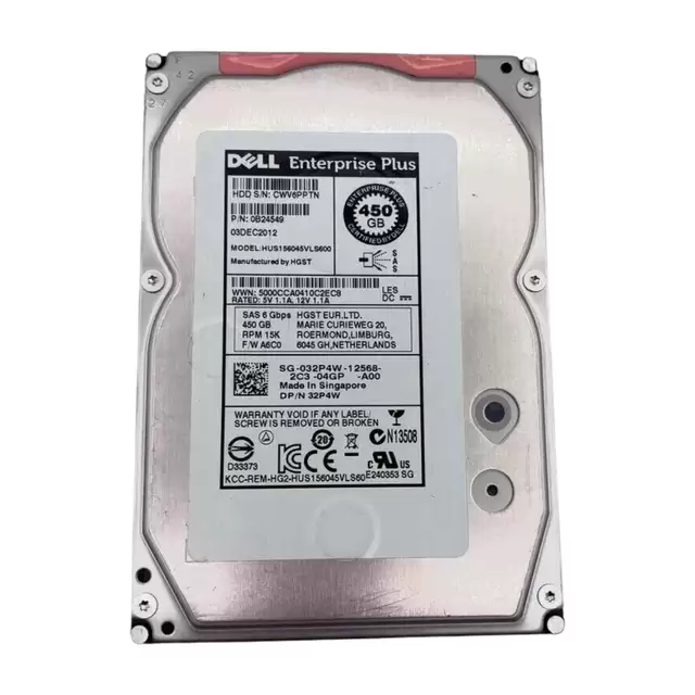 Dell 032P4W 450GB SAS 6Gb/s 15000RPM 3.5-inch Internal Hard Drive with Tray for Compellent SC200 and SC220