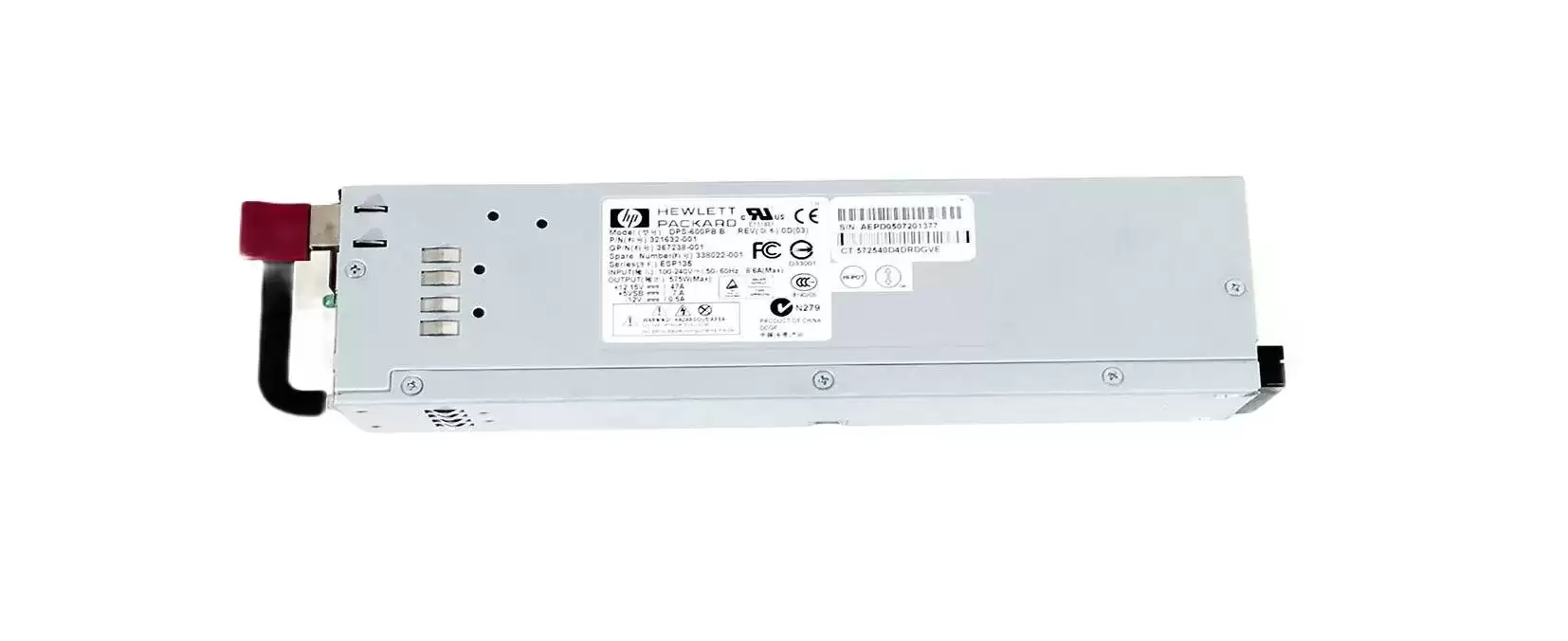 HPE 355892-001 575-Watts Hot Swap Redundant Power Supply for ProLiant DL380 G4