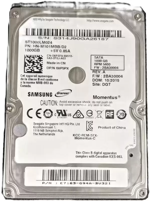 Dell XP5PX 1TB SATA 3Gb/s 5400RPM 2.5inch Internal Hard Drive