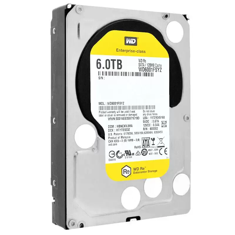 Western Digital WD6001FSYZ 6TB SATA 6Gb/s 7200RPM 128MB Cache 3.5-inch Internal Hard Drive
