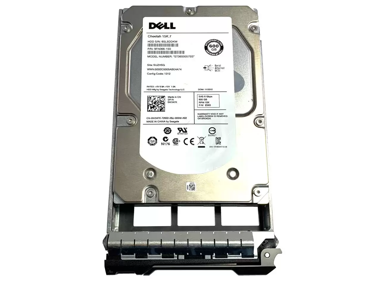 Dell W347K 600GB SAS 6Gb/s 15000RPM 3.5inch Internal Hard Drive with Tray