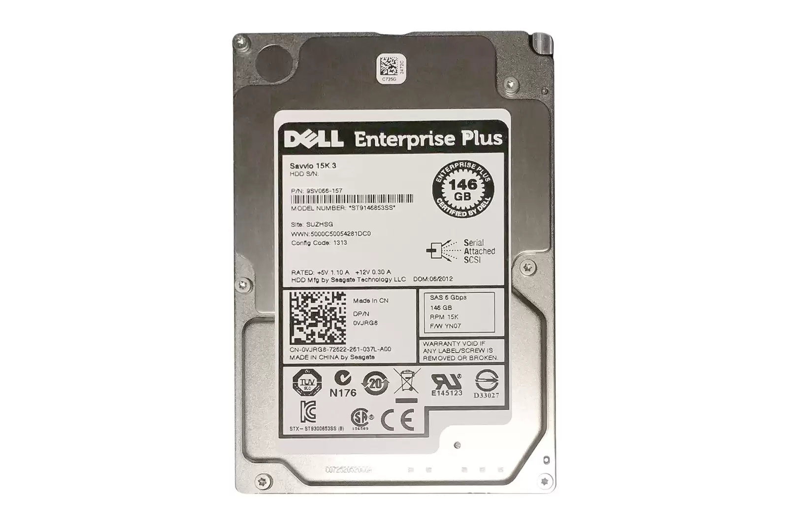 Dell VJRG8 EqualLogic PS4100 146GB SAS 6Gb/s 15000RPM 64MB Cache 2.5-inch Internal Hard Drive with Tray