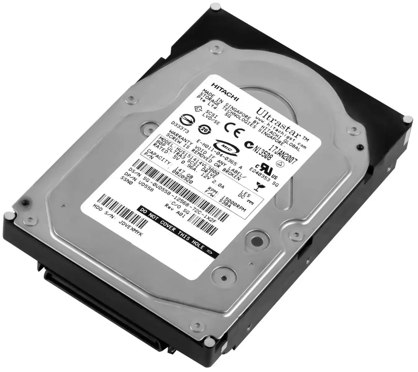 Dell UD558 146GB Ultra-320 SCSI 80-Pin Hot Swap 15000RPM 3.5-inch Internal Hard Drive
