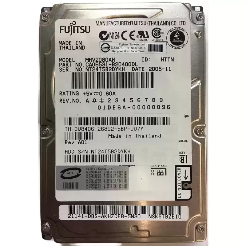 Dell U8406 80GB SATA 3Gb/s 5400RPM 8MB Cache 2.5-inch Internal Hard Drive