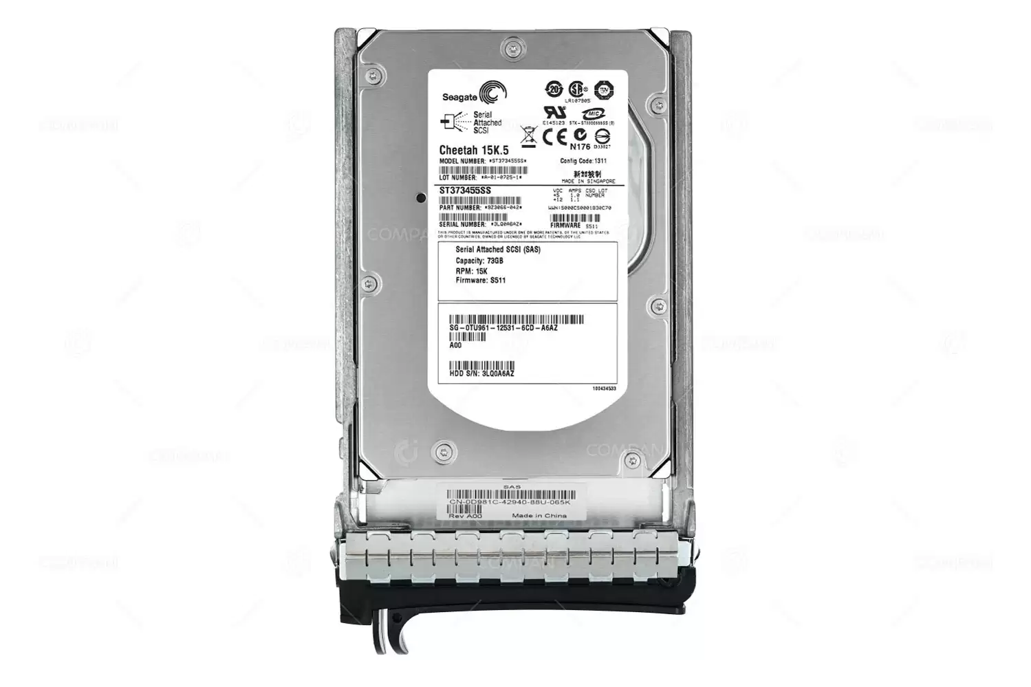 Dell TU961 73GB SAS 3Gb/s Hot Swap 15000RPM 16MB Cache 3.5-inch Internal Hard Drive with tray for PowerEdge G13