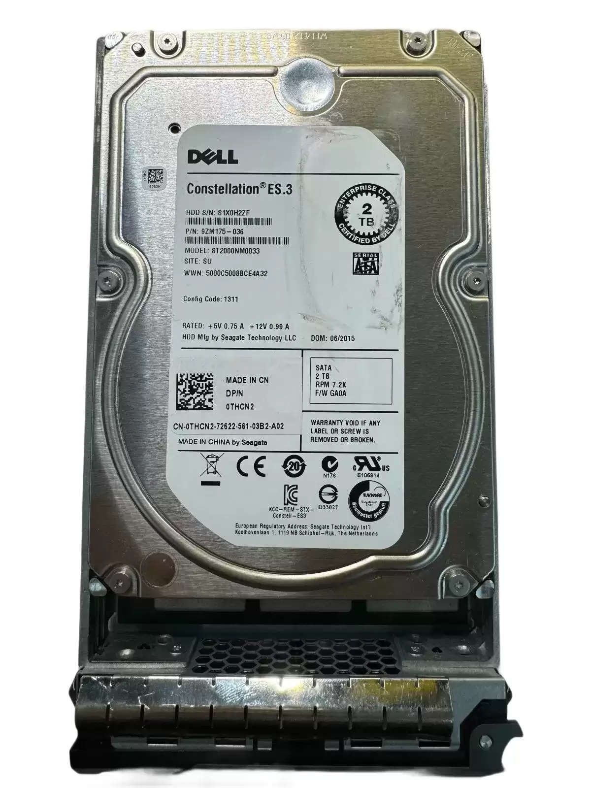 Dell THCN2 2TB 7200RPM 128MB Cache SATA 6Gb/s 3.5inch Internal Hard Drive with Tray