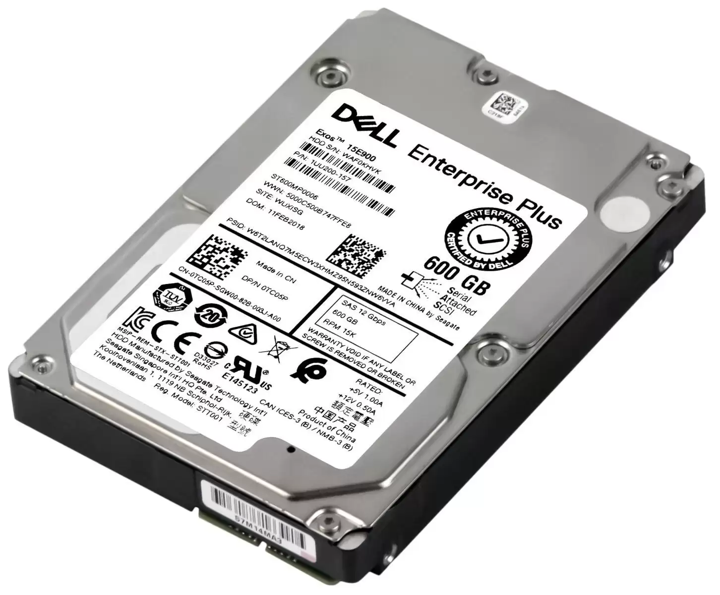 Dell TC05P 600GB SAS 6Gb/s 15000RPM 2.5inch Internal Hard Drive with Tray