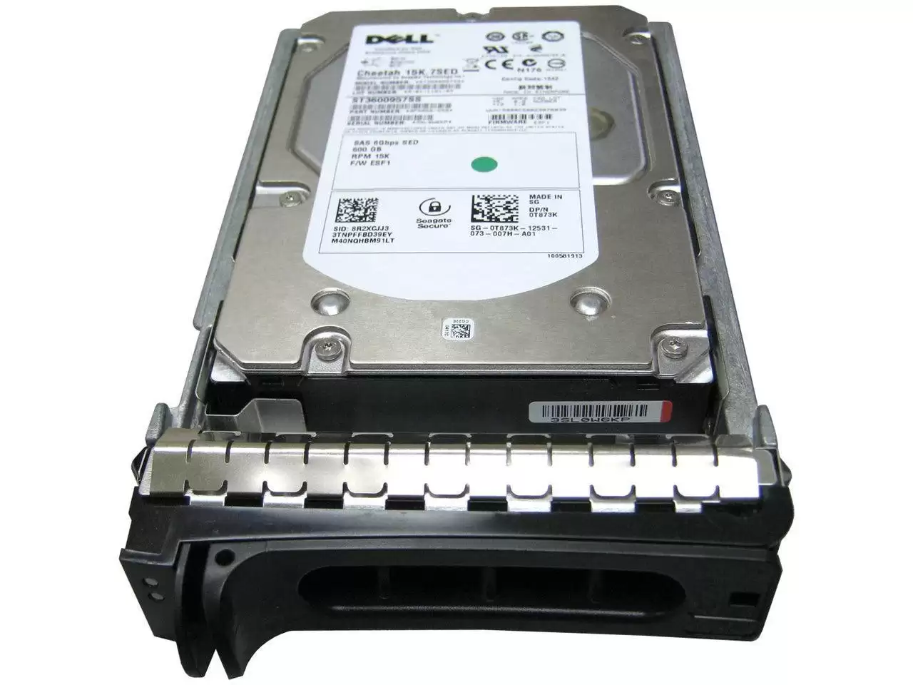 Dell T873K 600GB SAS 6Gb/s 15000RPM 16MB Cache (SED) 3.5-inch Internal Hard Drive with Tray for PowerEdge G13