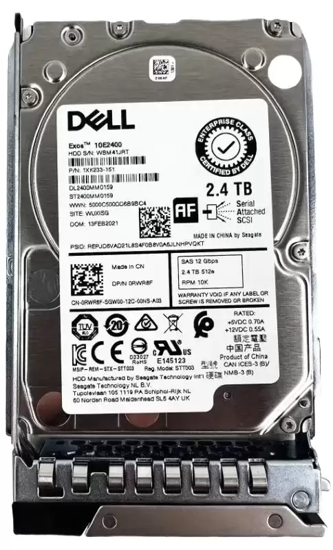 Seagate ST2400MM0159 Exos 10E2400 2.4TB SAS 12Gb/s 10000RPM 256MB Cache (512e / 4Kn / ISE) 2.5-inch Internal Hard Drive