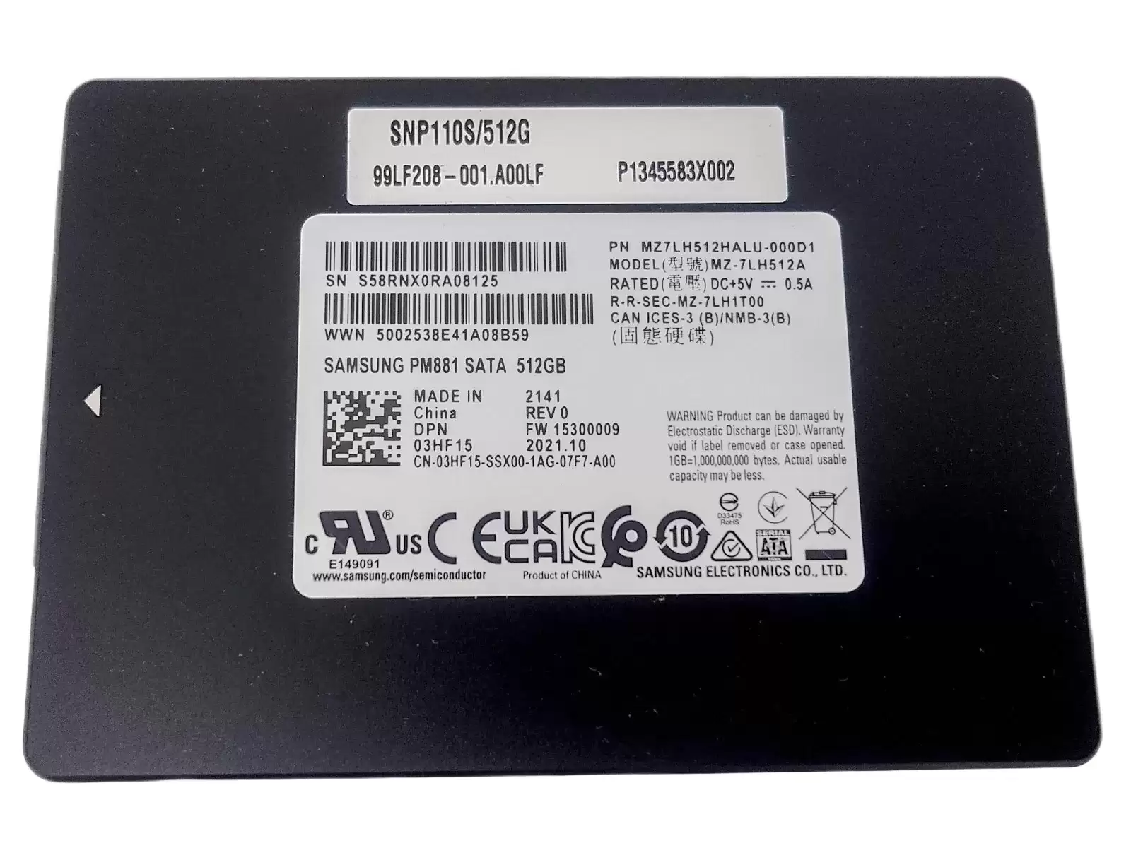 Dell SNP110S/512G 512GB SATA 6Gb/s 2.5-inch Solid State Drive