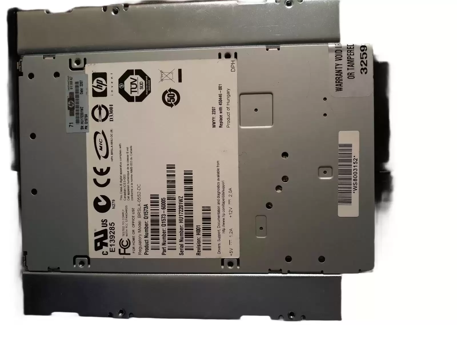 HPE Q1573A 80GB (Native)/160GB (Compressed) DAT160 DDS-4 SCSI LVD Internal Tape Drive