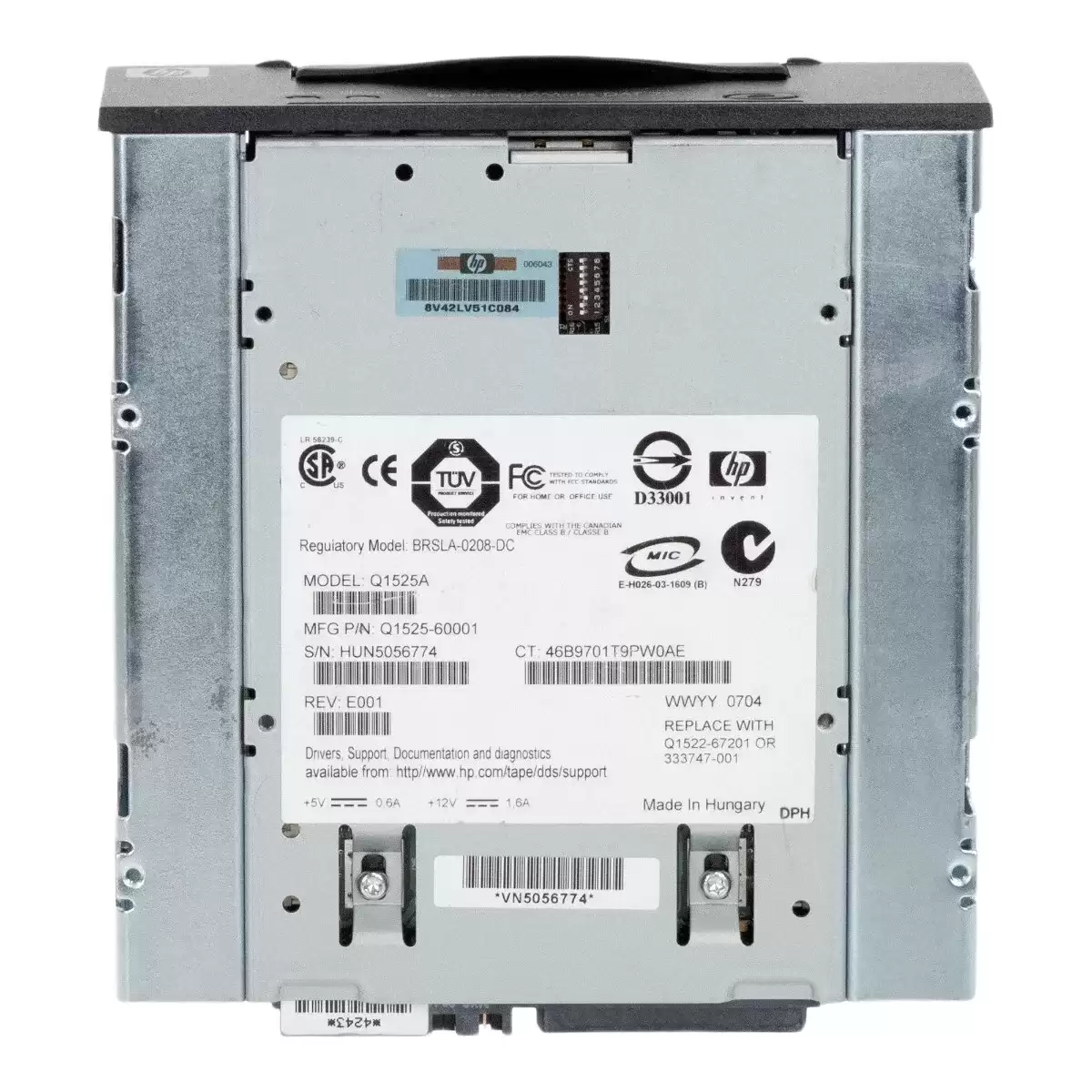 HPE Q1525-60001 StorageWorks 36GB (Native) / 72GB (Compressed) DAT DDS-5 SCSI LVD Internal Tape Drive