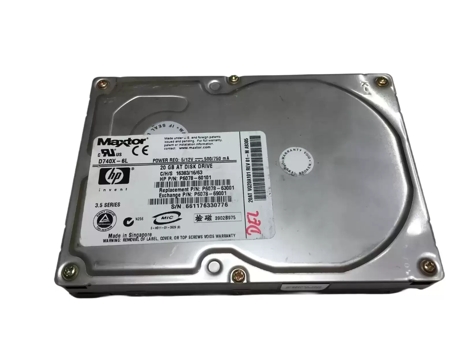 HPE P6078-60101 20GB ATA-100 7200RPM 3.5-inch Internal Hard Drive