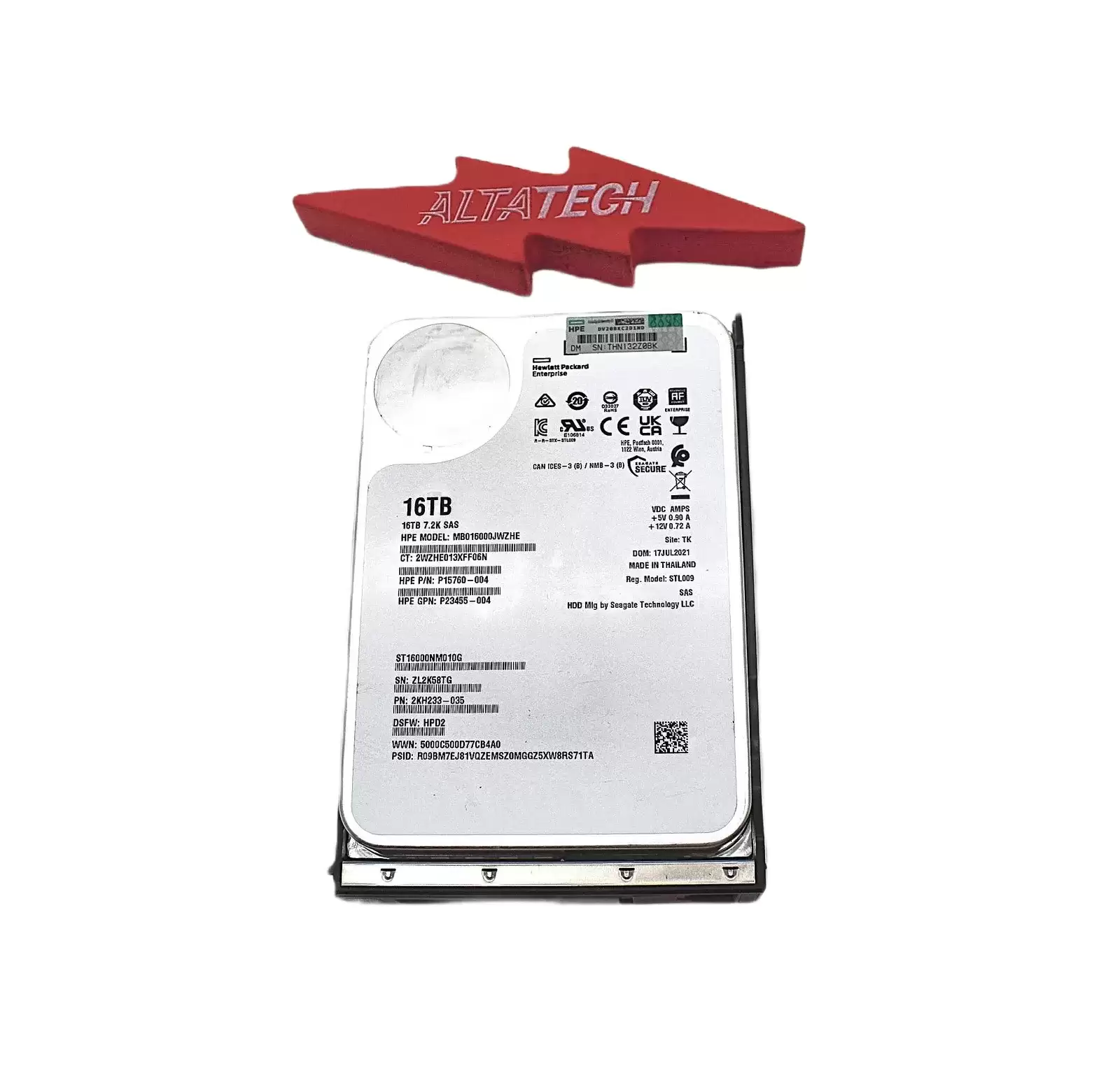 HPE P25245-001 16TB SAS 12Gb/s Business Critical Digitally Signed Hot Swap 7200RPM (ISE / 512e) 3.5-inch Internal Hard Drive with Low Profile Carrier for ProLiant G10 