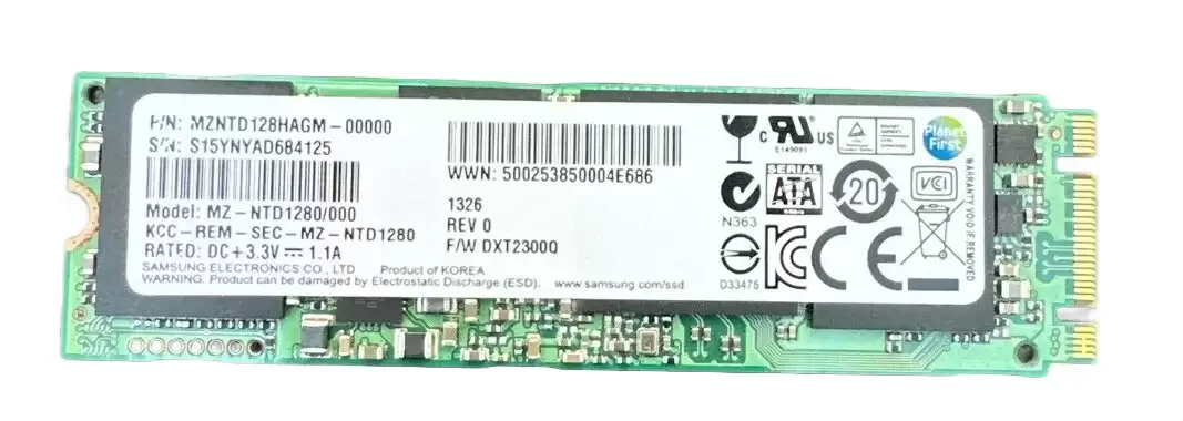 Samsung MZNTD128HAGM-00000 PM841 Series 128GB SATA 6Gb/s TLC AES-256 M.2 2280 Solid State Drive