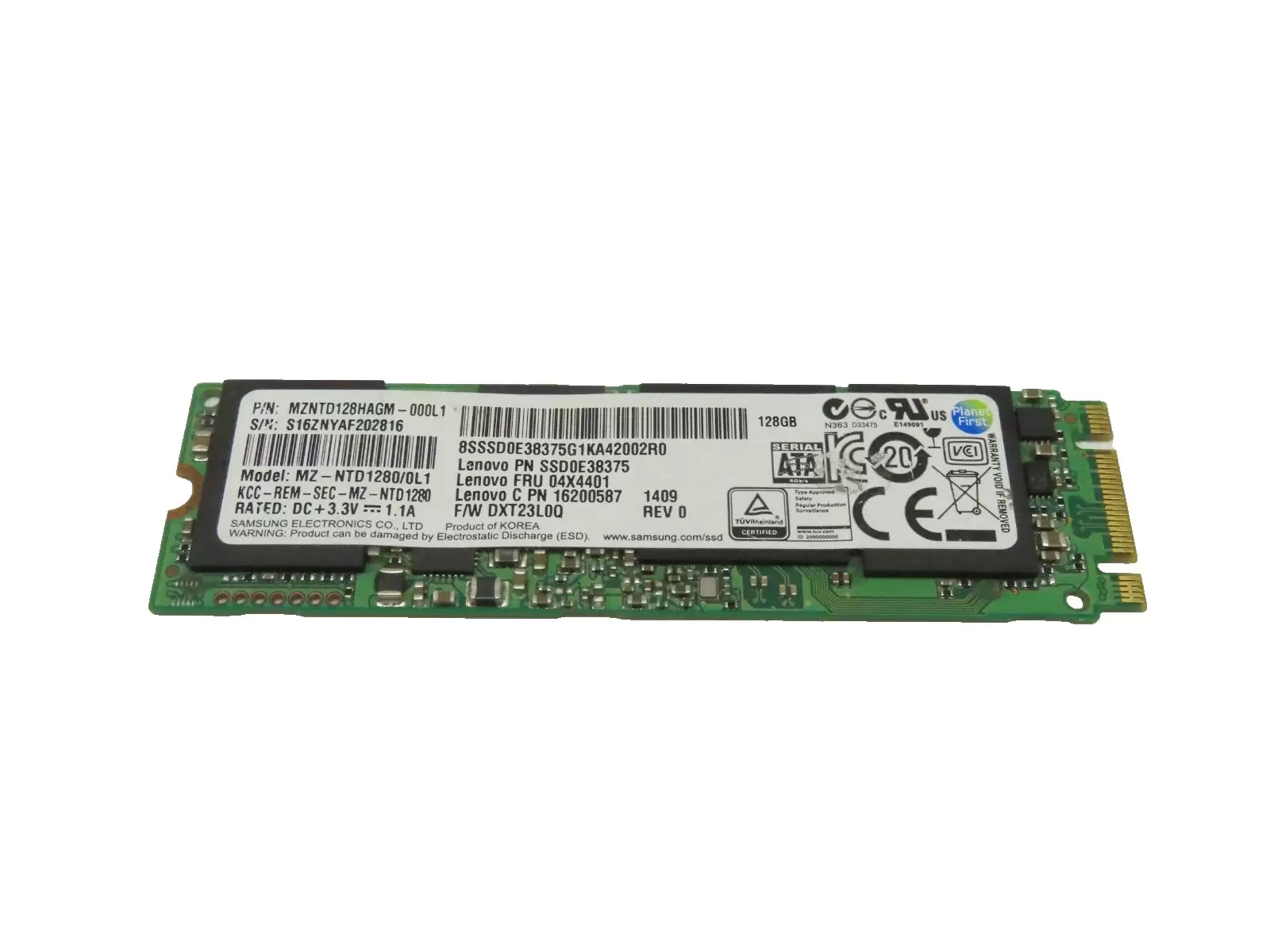 Samsung MZ-NTD1280/0L1 PM841 Series 128GB SATA 6Gb/s TLC AES-256 M.2 2280 Solid State Drive