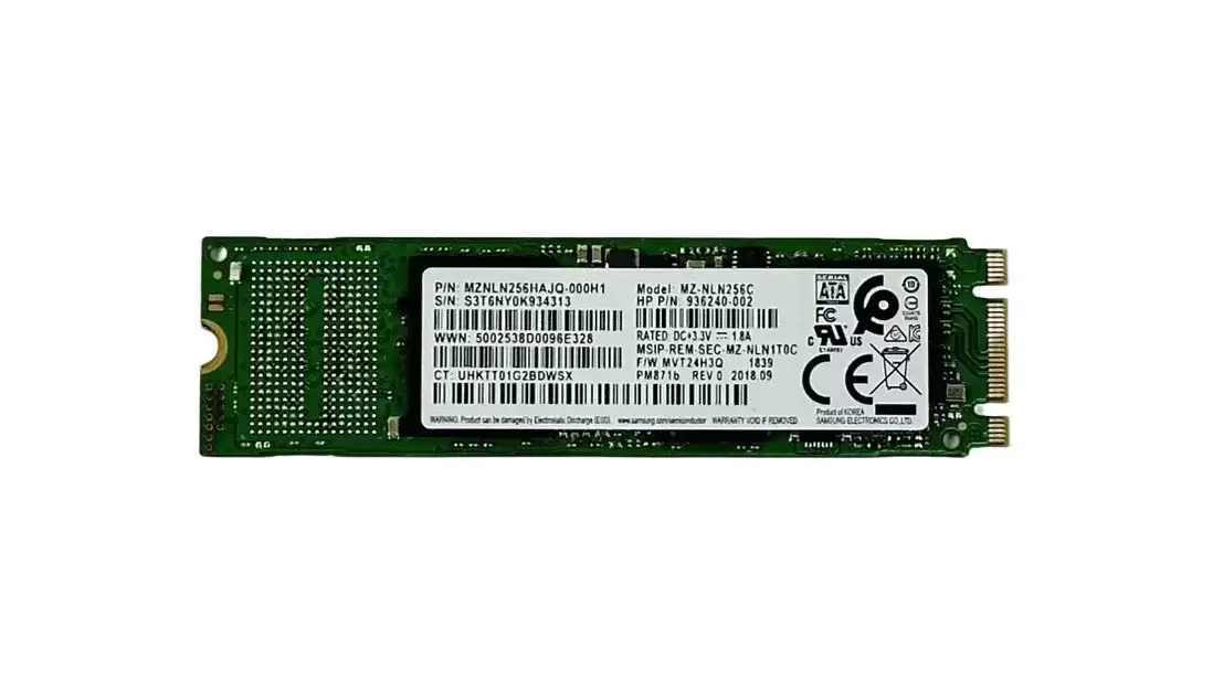Samsung MZNLN256HAJQ-000H1 PM871b Series 256GB SATA 6Gb/s TLC M.2 2280 Solid State Drive