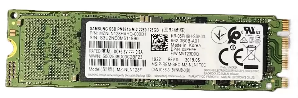 Samsung MZ-NLN128F PM871b Series 128GB SATA 6Gb/s TLC M.2 2280 Solid State Drive
