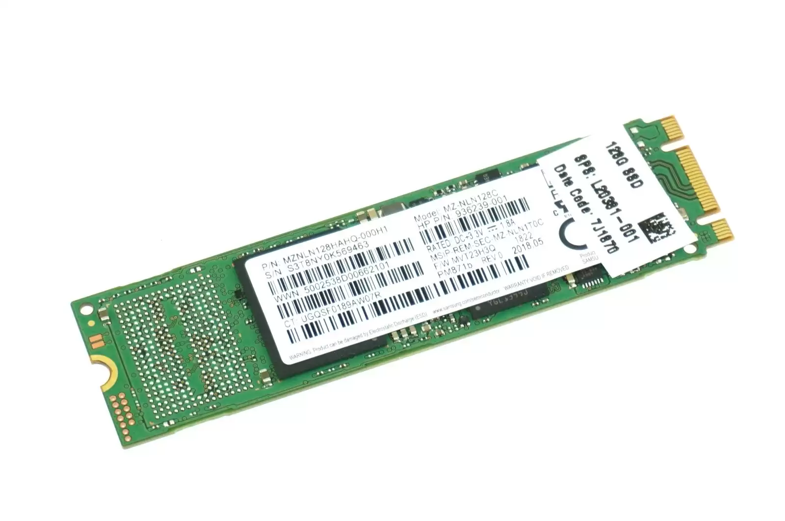 Samsung MZ-NLN128C PM871b Series 128GB SATA 6Gb/s TLC M.2 2280 Solid State Drive