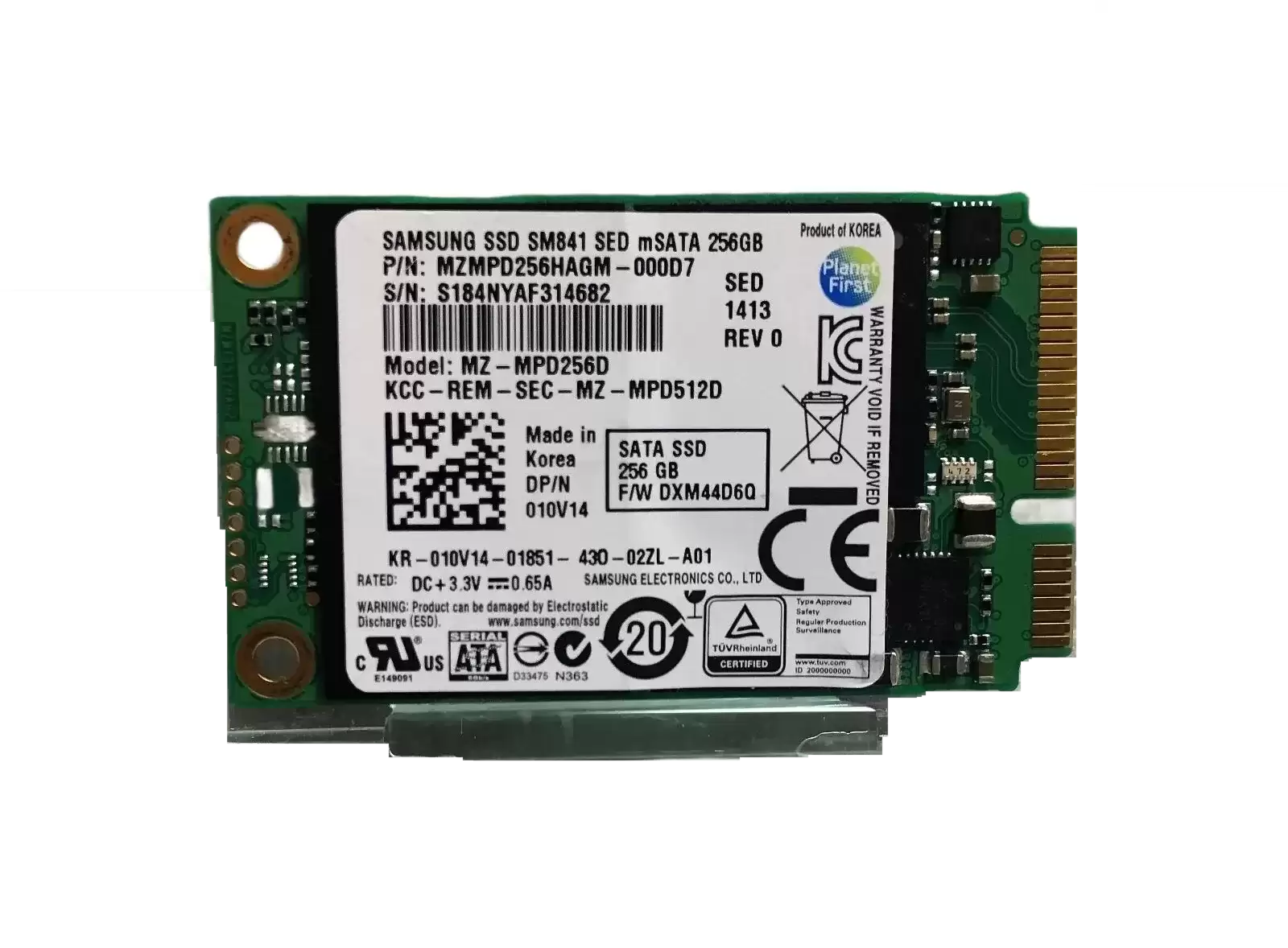 Samsung MZMPD256HAGM-000D SM841 Series 256GB SATA 6Gb/s MLC AES-256 M.2 Solid State Drive