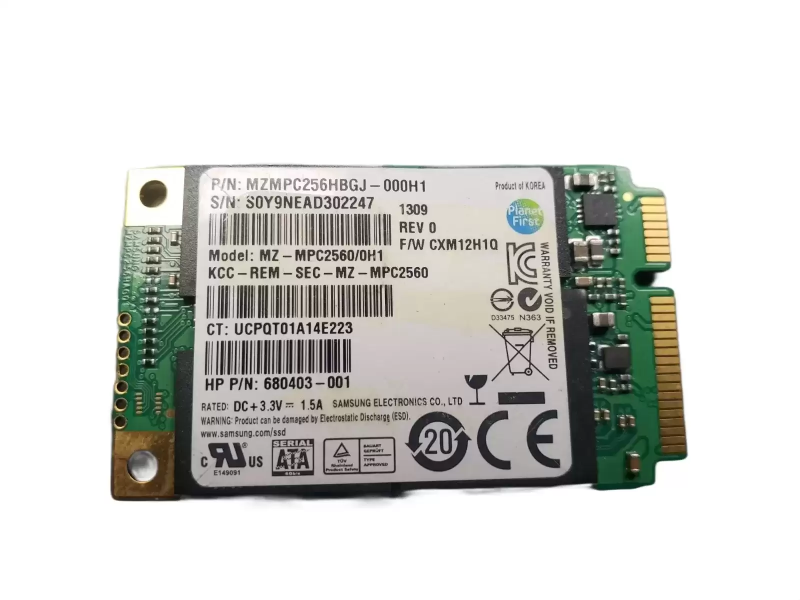 Samsung MZ-MPC2560/0H1 PM830 Series 256GB SATA 6Gb/s MLC M.2 Solid State Drive