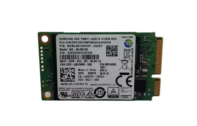 Samsung MZMLN512HCHP-000D7 PM871 Series 512GB SATA 6Gb/s TLC AES-256 M.2 Solid State Drive