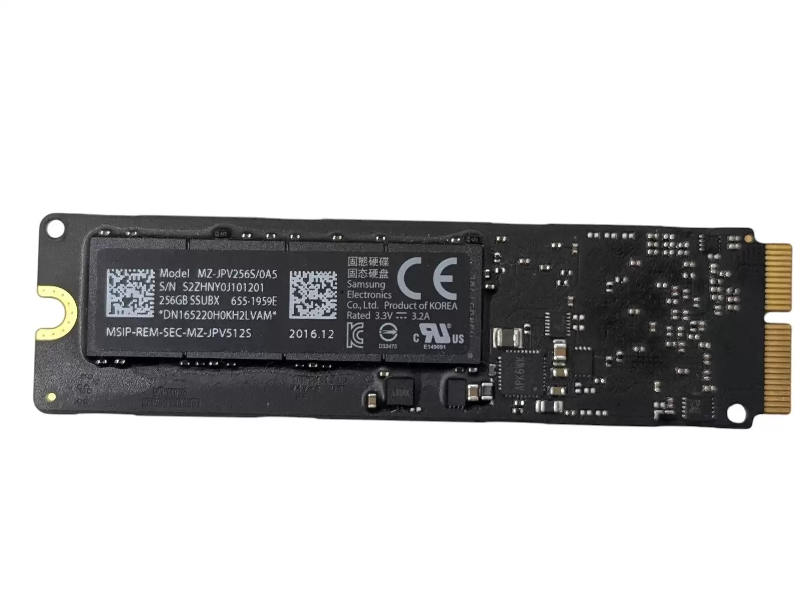 Samsung MZ-JPV256S 256GB PCI-Express 3.0 x4 NVME MLC M.2 2280 Solid State Drive For Apple MacBook