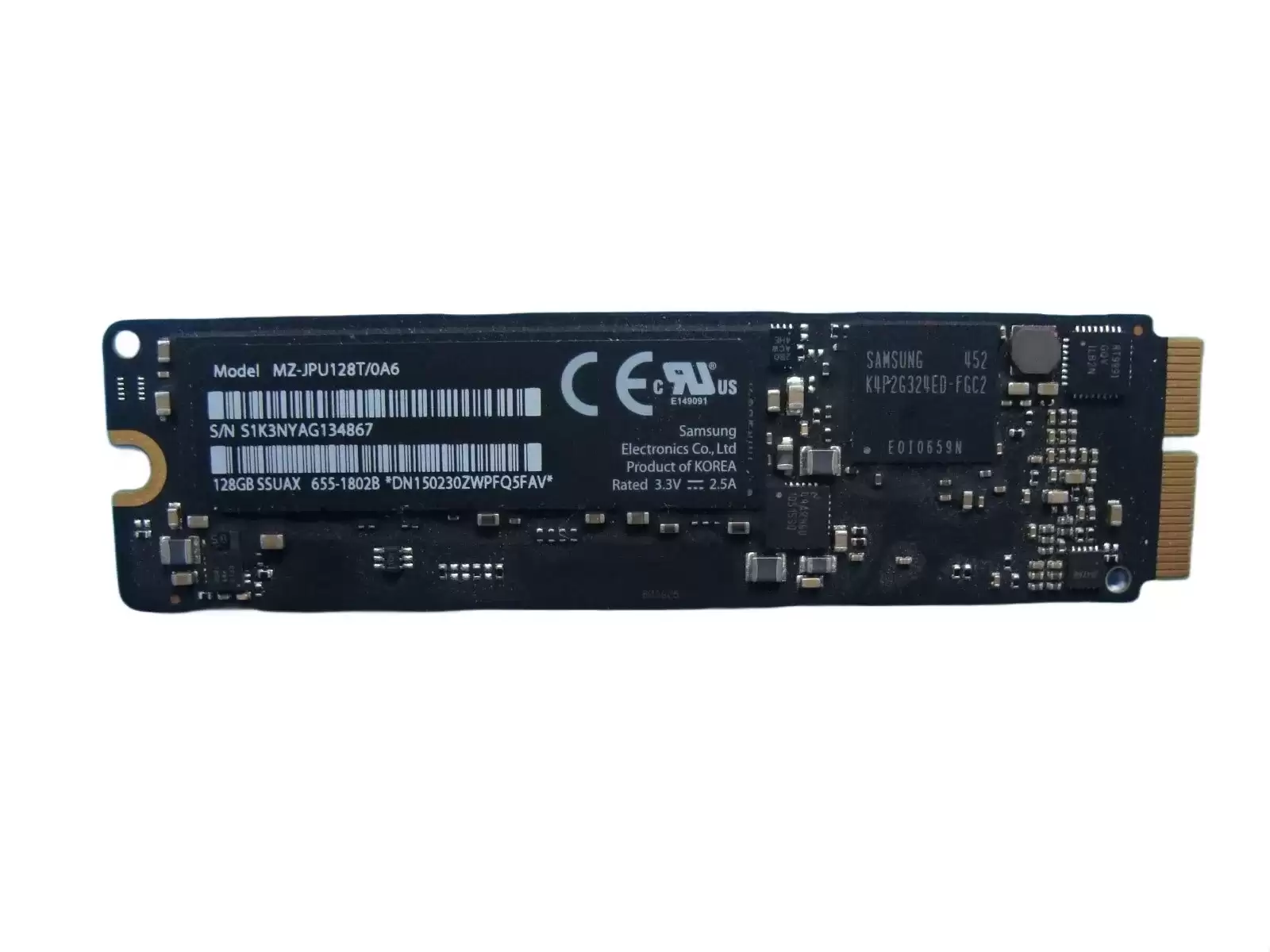 Samsung MZ-JPU128T/0A6 128GB PCI-Express 3.0 x4 NVME MLC M.2 2280 Solid State Drive For Apple MacBook