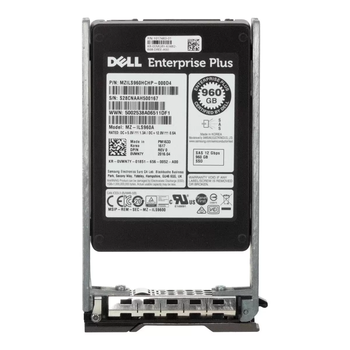 Samsung MZ-ILS960A PM1633 Series 960GB SAS 12Gb/s TLC PLP 2.5-inch Solid State Drive