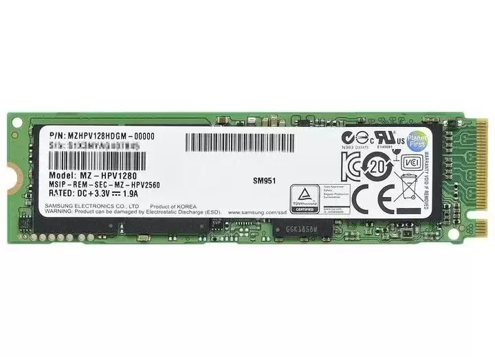 Samsung MZ-HPV1280 SM951 Series 128GB PCI-Express 3.0 x4 NVME MLC M.2 2280 Solid State Drive