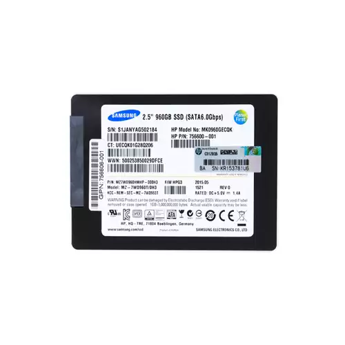 Samsung MZ7WD960HMHP Data SV843 Center 960GB SATA 6Gb/s Write Intensive MLC AES-256 PLP 2.5-inch Solid State Drive