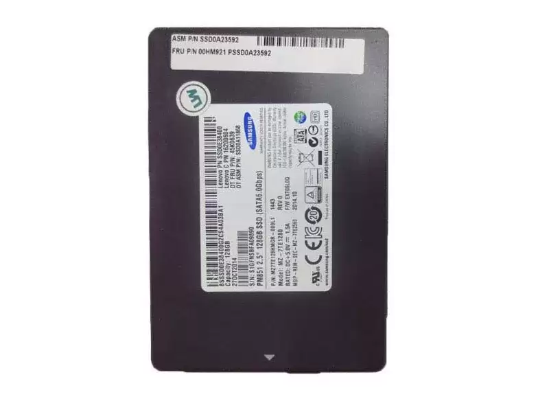 Samsung MZ7TE128HMGR-000 PM851 Series 128GB SATA 6Gb/s TLC AES-256 2.5-inch Solid State Drive