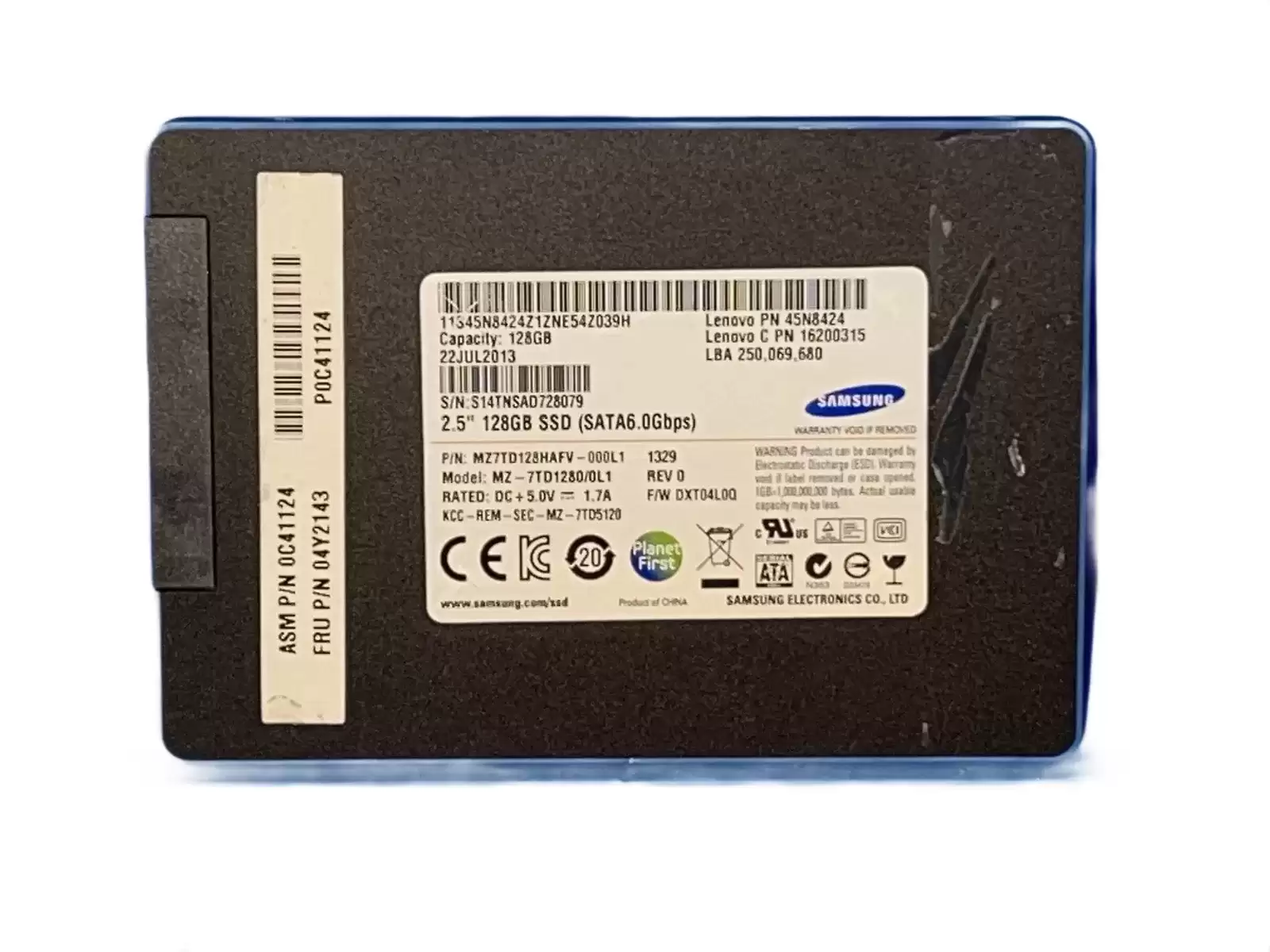 Samsung MZ7TD128HAFV-000L1 PM841 Series 128GB SATA 6Gb/s TLC AES-256 2.5-inch Solid State Drive