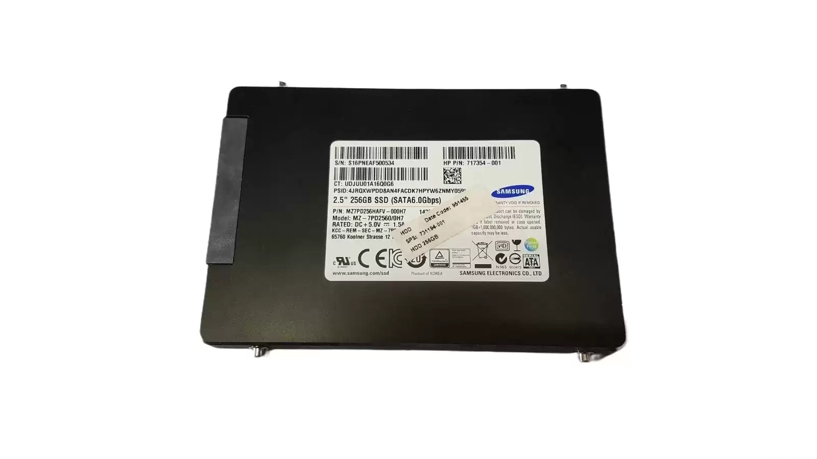 Samsung MZ-7PD2560/0H7 SM841 Series 256GB SATA 6Gb/s MLC AES-256 TCG Opal 2.0 2.5-inch Solid State Drive