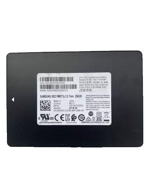 Samsung MZ7LN256HAJQ-000D1 PM871b Series 256GB SATA 6Gb/s TLC 2.5-inch Solid State Drive