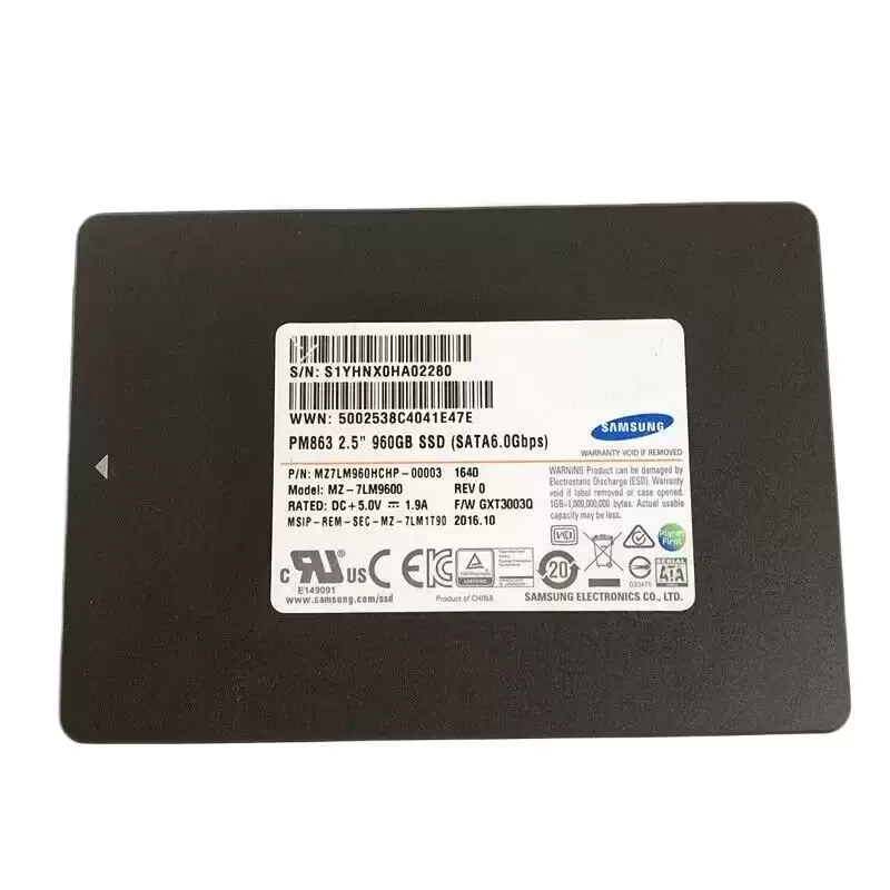 Samsung MZ-7LM9600 PM863 960GB SATA 6Gb/s Read Intensive M.2 2280 Solid State Drive