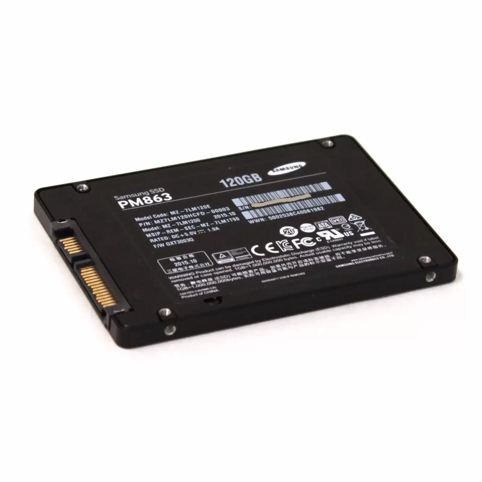 Samsung MZ-7LM120E PM863 Series 120GB SATA 6Gb/s Read Intensive TLC AES-256 PLP 2.5-inch Solid State Drive