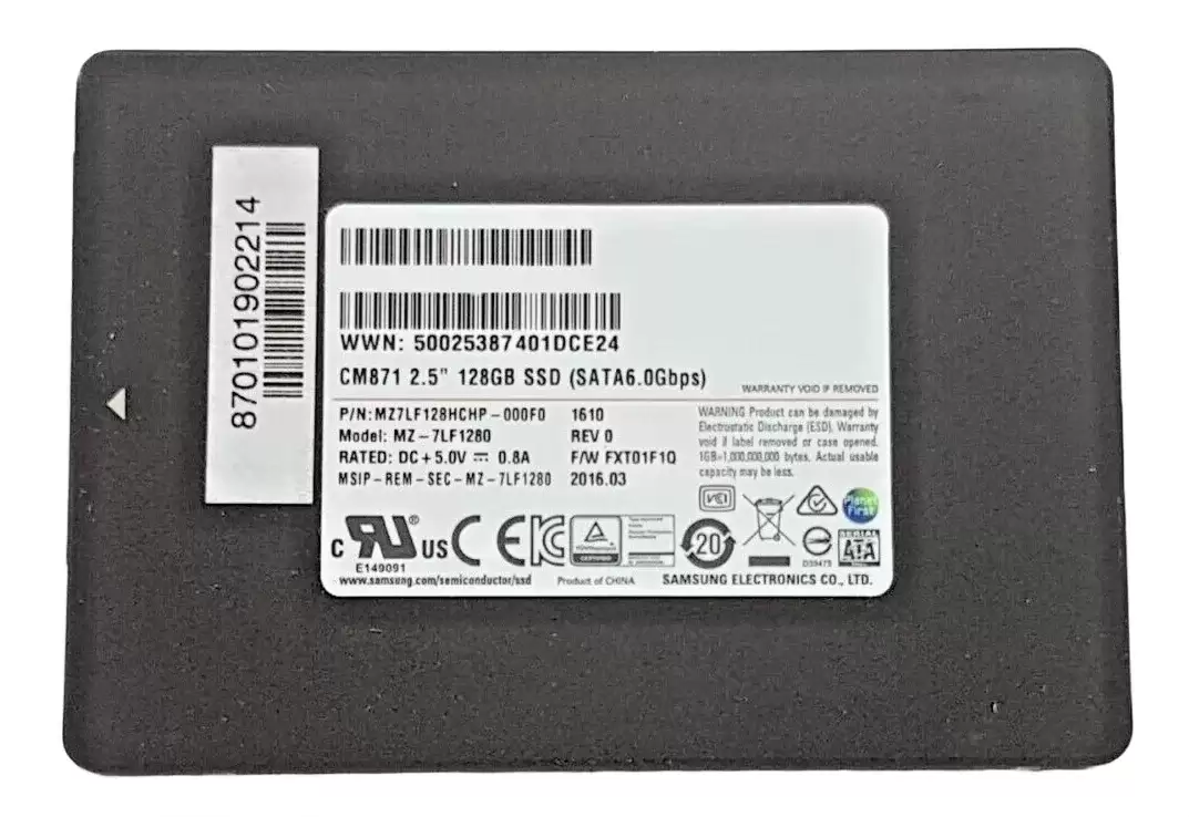 Samsung MZ-7LF1280 CM871 Series 128GB SATA 6Gb/s TLC 2.5-inch Solid State Drive