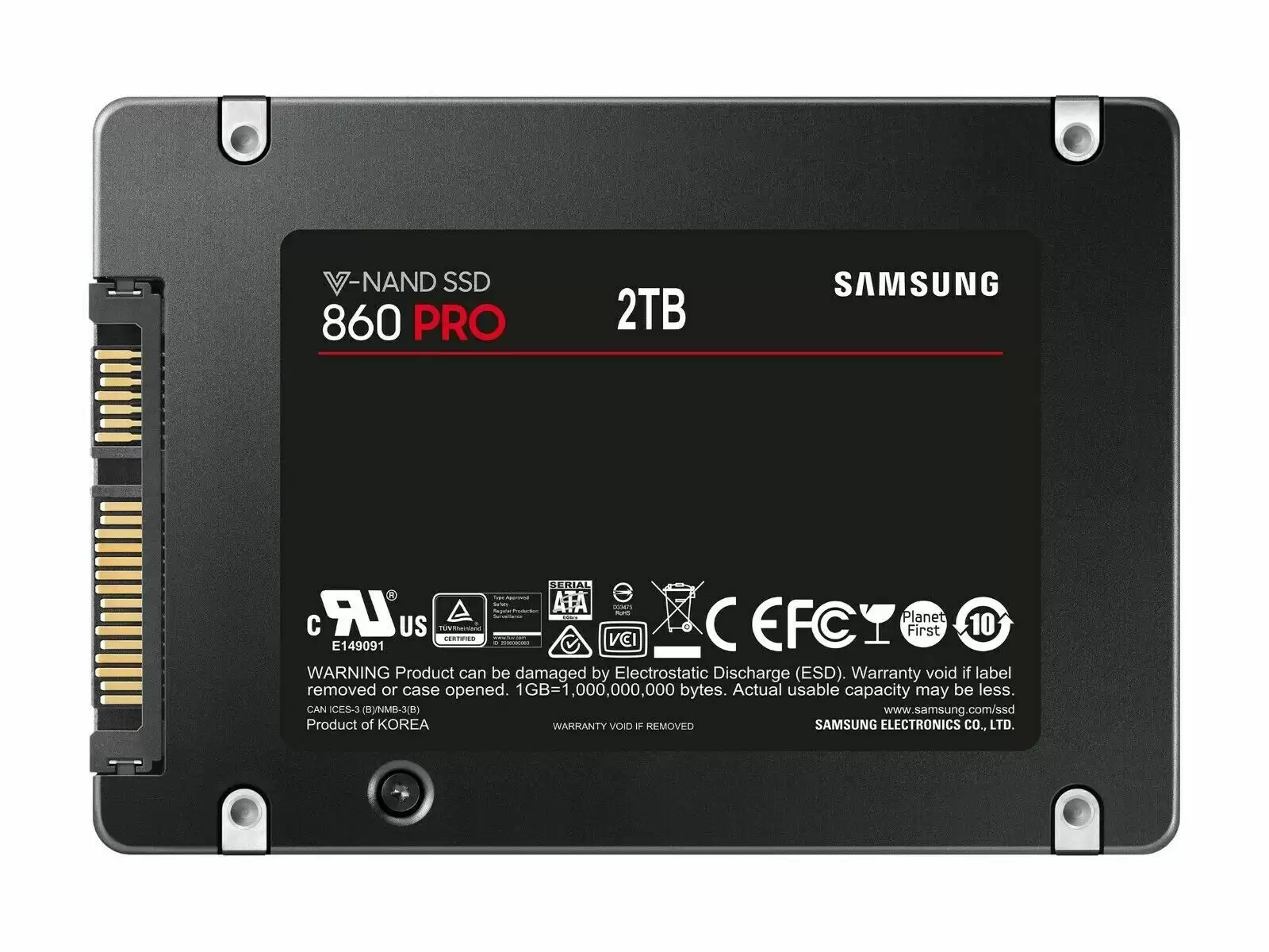 Samsung MZ-76P2T0 860 Pro 2TB SATA 6Gb/s 3D NAND MLC AES-256 2.5-inch Solid State Drive