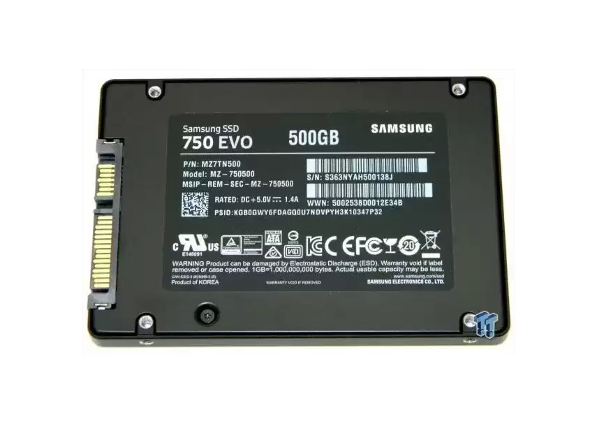 Samsung MZ-750500 750 Evo 500GB SATA 6Gb/s AES-256 TCG Opal 2.0 2.5-inch Solid State Drive