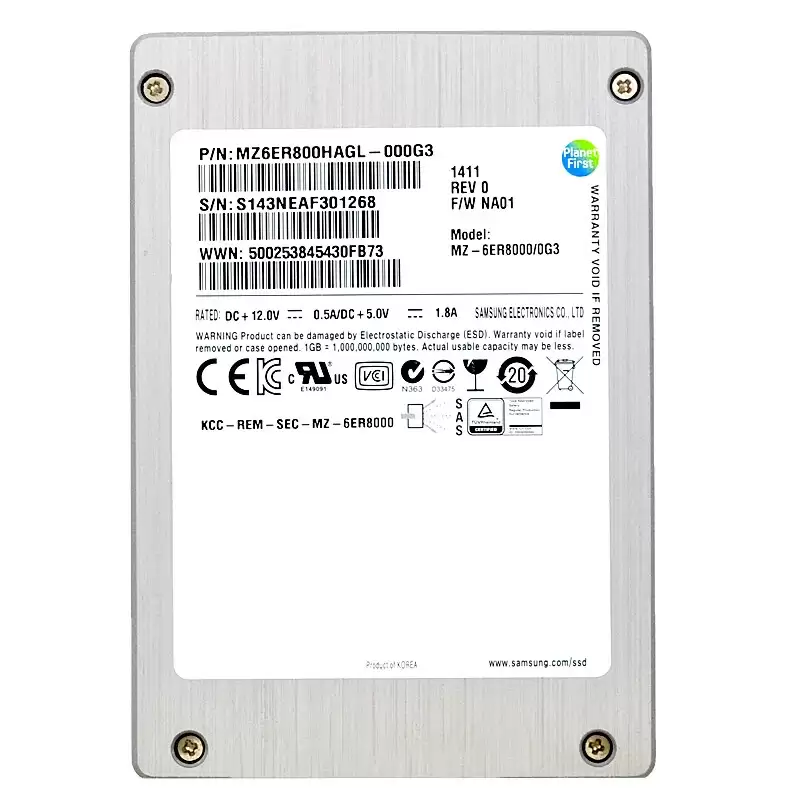 Samsung MZ6ER800HAGL-000G3 SM1625 Enterprise 800GB SAS 6Gb/s eMLC 2.5-inch Solid State Drive