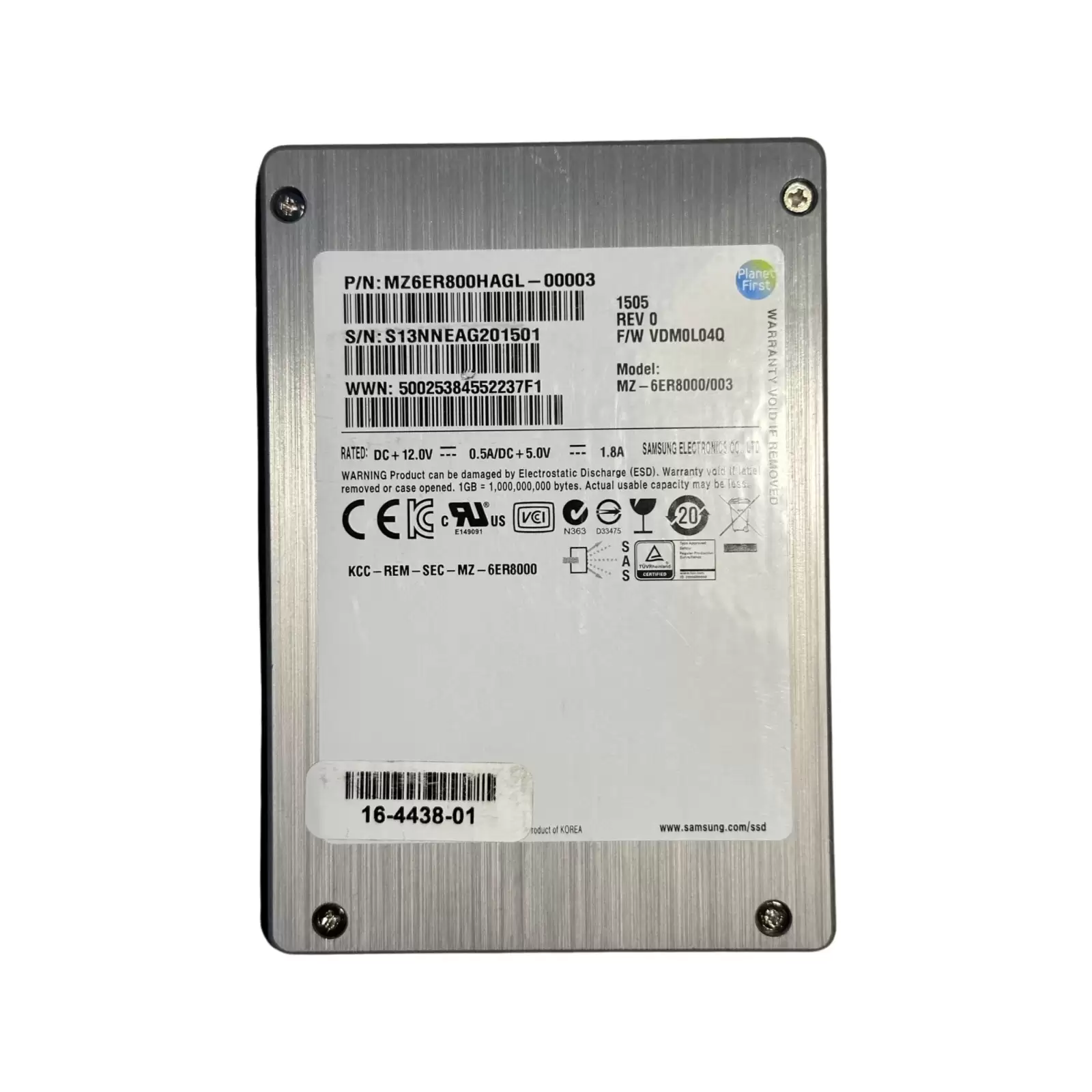 Samsung MZ6ER800HAGL SM1625 Enterprise 800GB SAS 6Gb/s eMLC 2.5-inch Solid State Drive