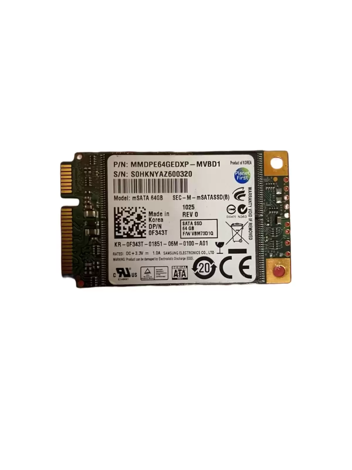 Samsung MMDPE64GEDXP-MVBD1 64GB PCI-Express 3.0 x4 NVME M.2 Solid State Drive