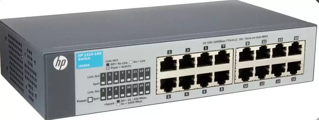 HPE J9560A ProCurve 1410-16G 16-Ports 1GbE RJ-45 Unmanaged Rack Mountable Layer 2 Network Switch