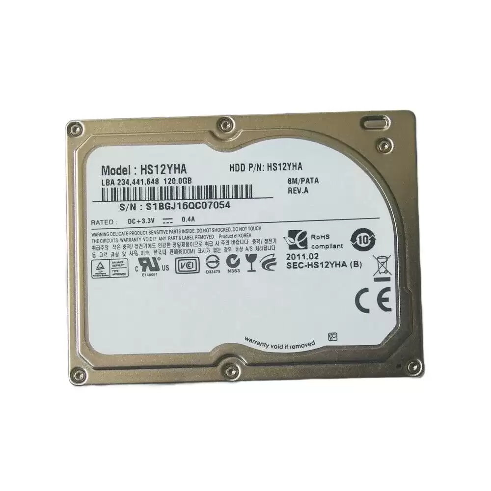 Samsung HS12YHA SpinPoint N3A 120GB IDE / ATA-66 3600RPM 8MB Cache 1.8-inch Internal Hard Drive